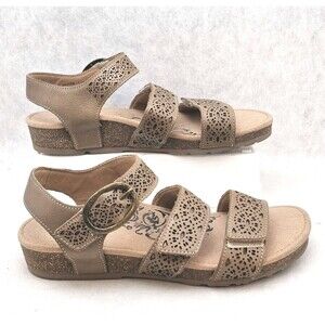 NWOB Aetrex Lilly Cutout Wedge Sz 7 Easy Adjust  High Arches Plantar Fasciitis